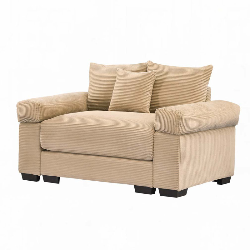 54.3" Corduroy Fabric Oversized Armchair,Club Chair, Camel Corduroy