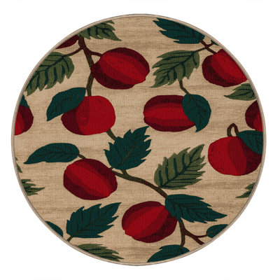 Washable Yangmei Fruits Area Rug