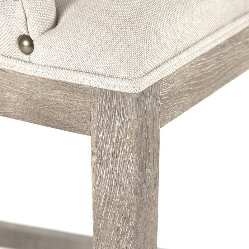Connor Adjustable Linen Upholstered Barstool in Limed Grey Oak