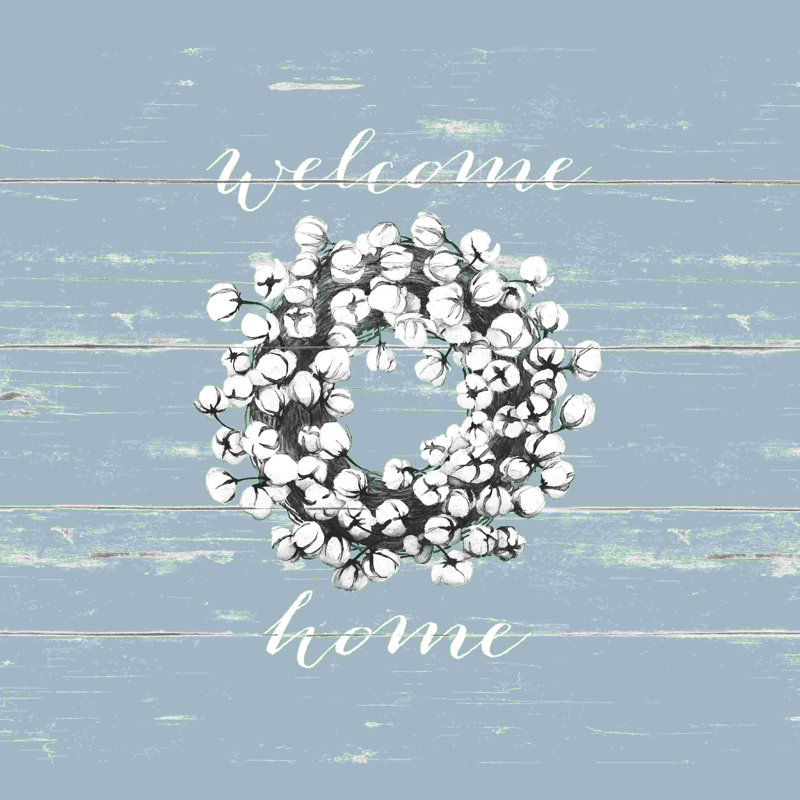 Coton Welcome Home vieilli par - on, L 12 po x H 12 po x P 1,25 po