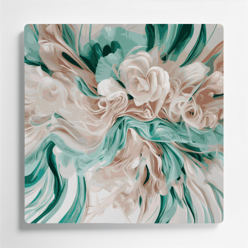 «Lyrical Abstraction», art mural gris en métal, H 12 po x l 12 po