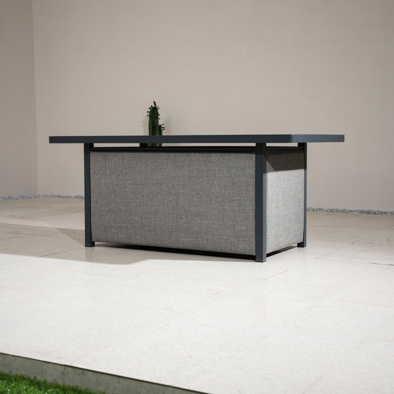 Table basse d'extérieur rectangulaire en aluminium
