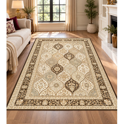 Rectangle Floral Washable Area Rug