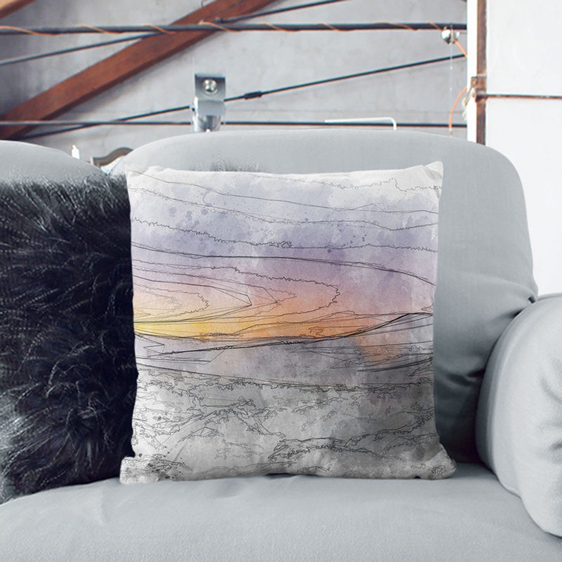 Abstract Square Throw Cushion, White, 55cm H x 55cm W x 20cm D