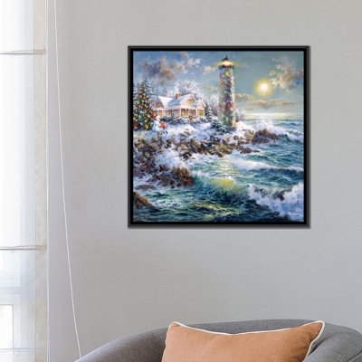 «Lighthouse Merriment» par Nicky Boehme, reproduction sur toile tendue sur châssis