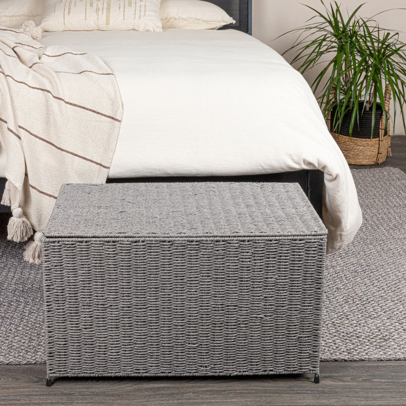 Paper Rope, Wire Frame Blanket Chest, 15.9" H x 27" W. x 16.9" D