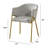 Rectangular Glass With Marble Wrap Dining Set With Linen Chairs-619191356-619191354