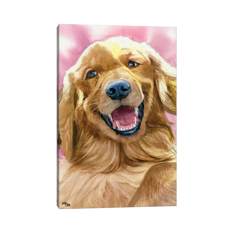 Golden Moment - Golden Retriever by Judith Stein - Wrapped Canvas Painting, 20.32 cm H x 30.48 cm W