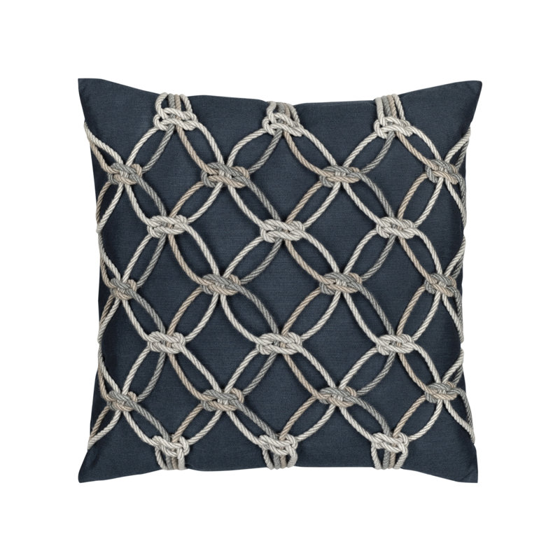 Rope Square Indoor/Outdoor Pillow Cover & Insert, Indigo