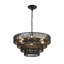 Luminaire suspendu 6 lumières noir industriel rétro