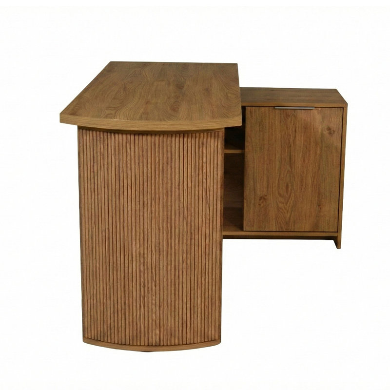 L-Shaped Credenza Desk, Montana Oak