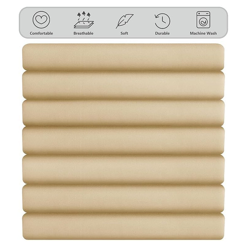 Ranarda Cotton Blend Percale Flat Sheet, Cream, Double (4'6)