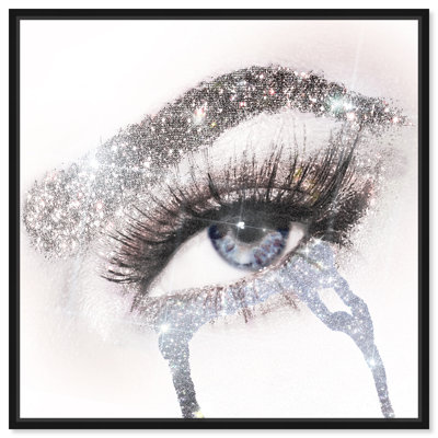 " Fashion And Glam Eyes And Rhinestones Blue Silver, Glam Gray "