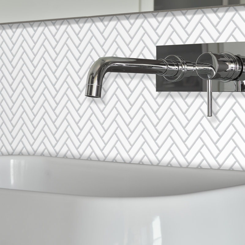 20.32cm W x 28.19cm L Gel Peel and Stick Subway Tile