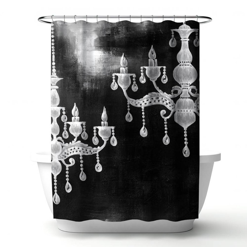 Shower Curtain SL4 – Polyester Shower Curtain, Dye Sublimation Print, 71" W × 74" L