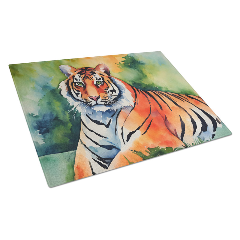 Bengal Tiger Glass Cutting Board Large