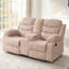 Ensemble de salon 2 pièces en polyester - Fauteuil inclinable manuel et causeuse avec console-116620167