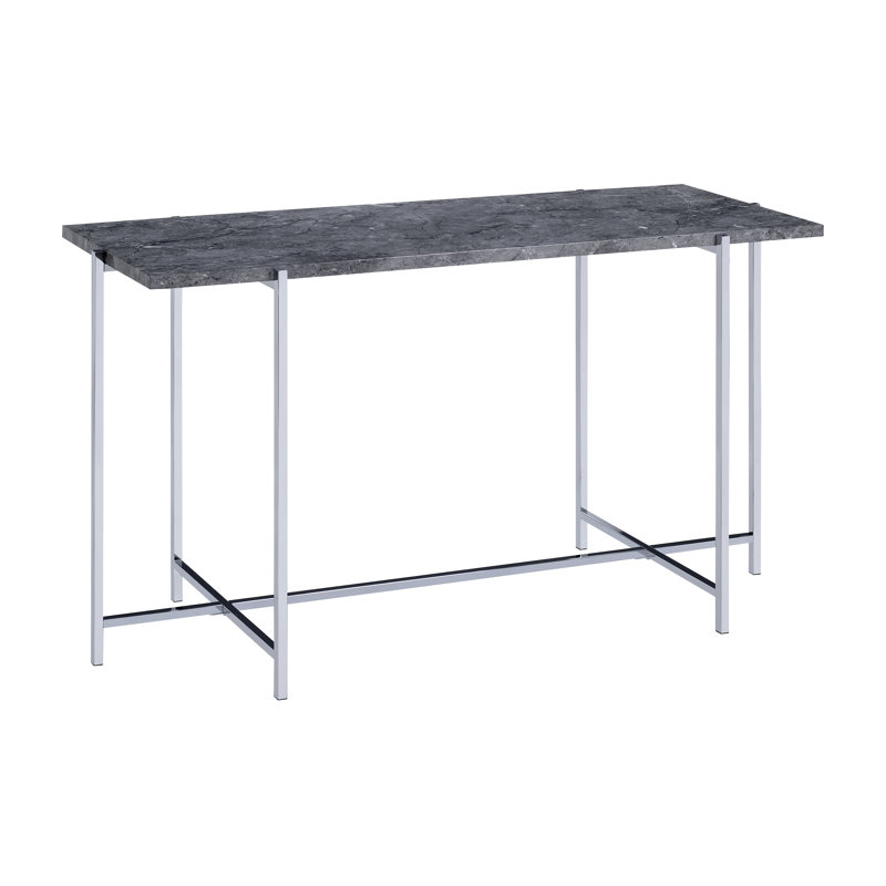 Sofa Table, Engineered Stone Top & Chrome