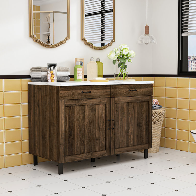 Rangement pour salle de bain à 2 tiroirs H 33,5 po x l 47,2 po Latoina