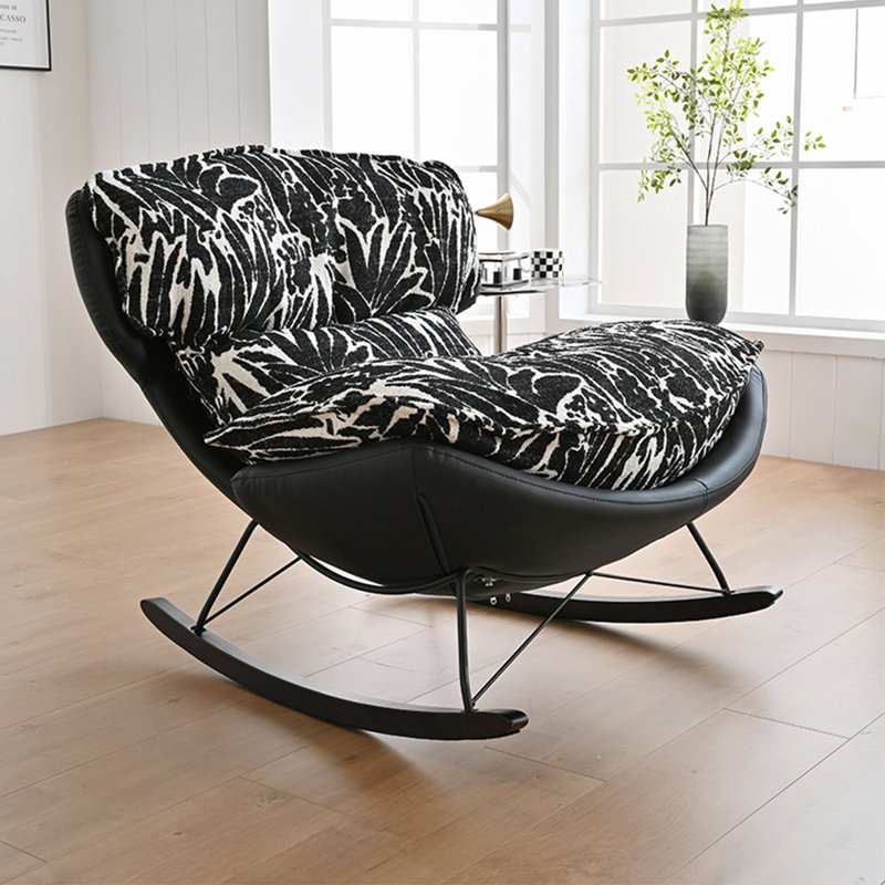 Fauteuil à bascule Creative Fashion Leisure Home, Blanc/Noir