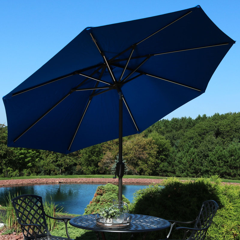 Parasol de marché octogonal Caleb - Bleu pacifique, Bleu