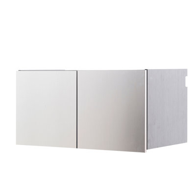 Metallic Gray Wall Mounted Storage Cabinet With Resistance To Conditions Series Garage - Mounted, Extra Deep Space, Heat & Water , Soft Closing