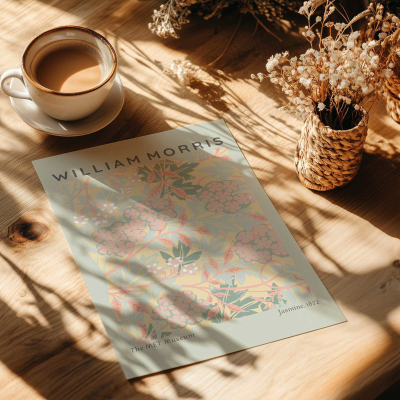 «Soft Sage Jasmine» par William Morris, reproduction, Sans cadre, papier, H 20 po x l 16 po
