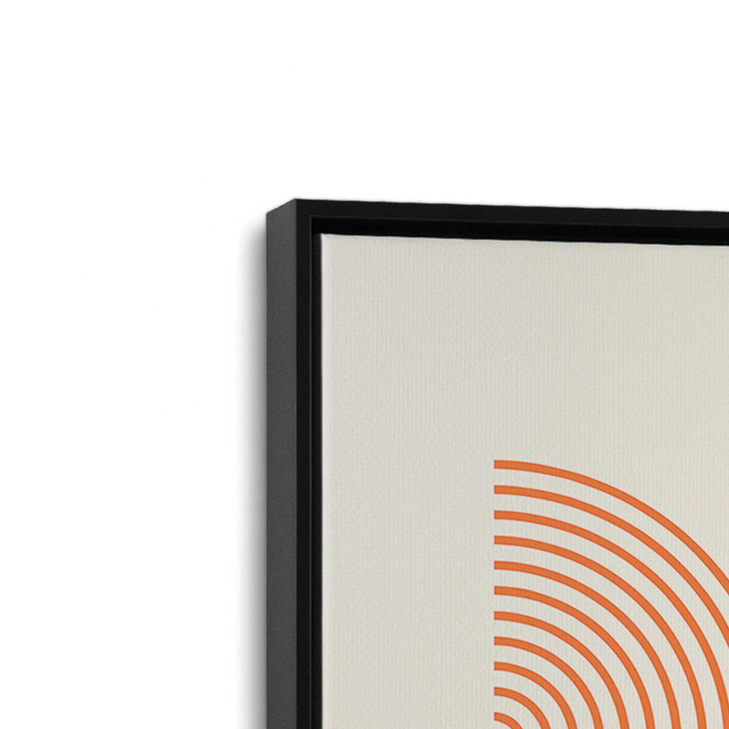 Bauhaus Flow and Composition in Orange Set of 2, 36" H x 50" W, Satin Black Floater Framed