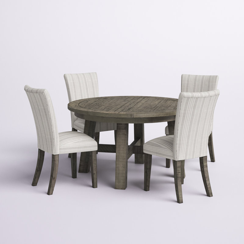 Ensemble de salle à manger extensible en bois de pin massif Verdonna, 5 pièces: table, 4 chaises