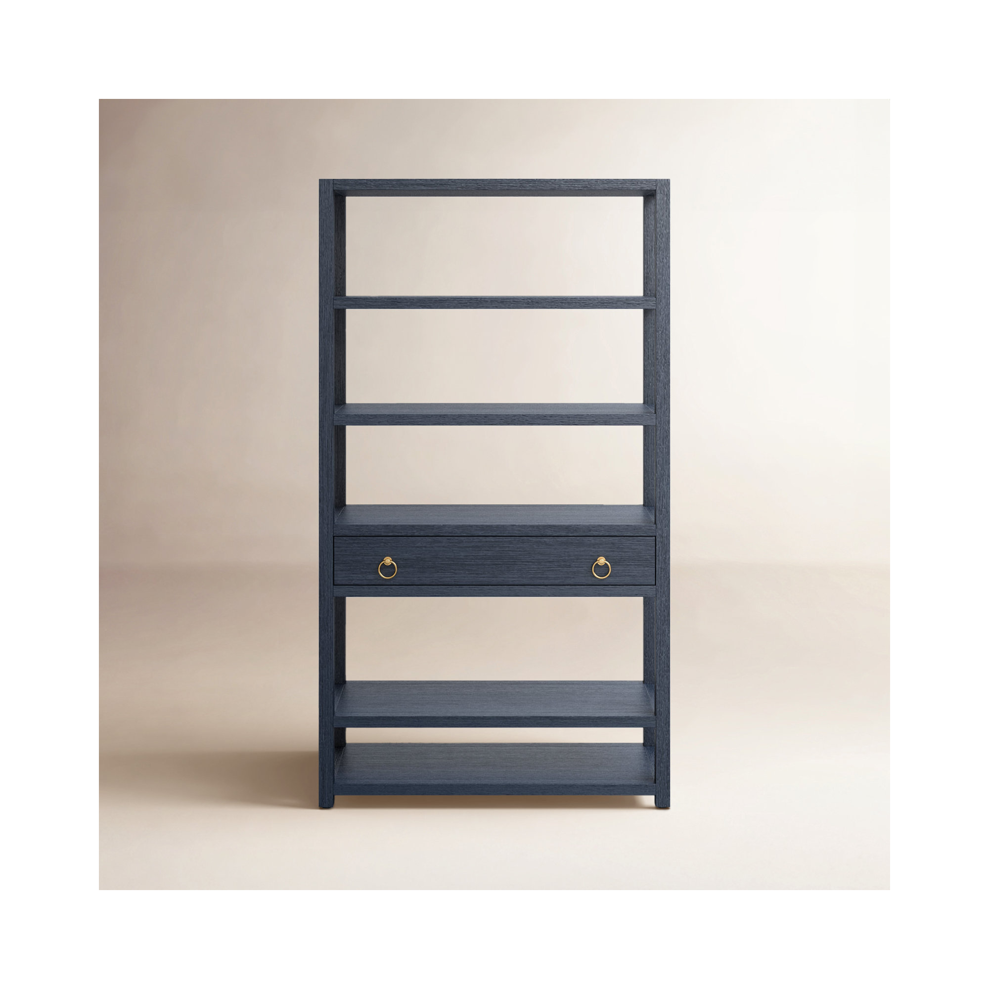 Elin 1-Drawer 5-Tier Standard Bookcase, Navy Blue