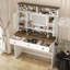 Coiffeuse Farmhouse avec miroir lumineux et rangement