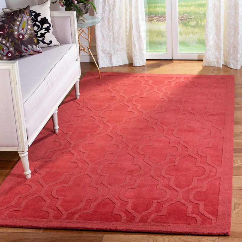 Tapis rouille en laine tissé à la main et à plat, Rectangle 5 pi x 8 pi