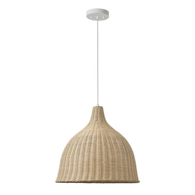 1-light Handmade Bamboo Vine Pendant Light, Natural Rattan Gourd Shade