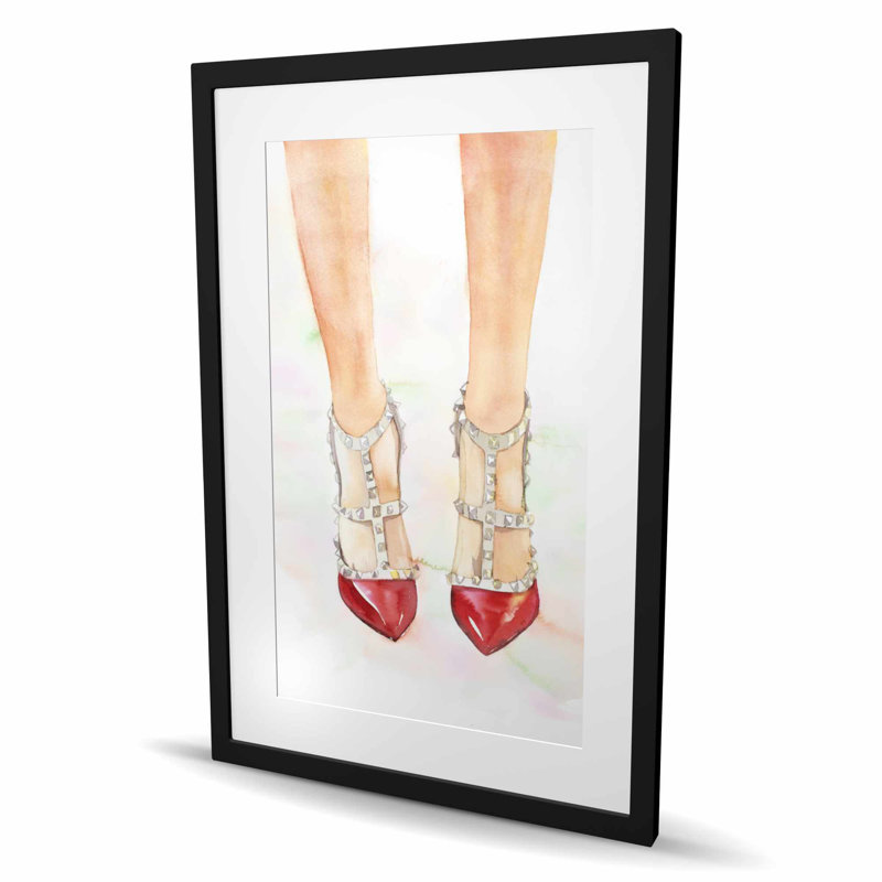 Talons hauts rouges cloutés - mode romantique