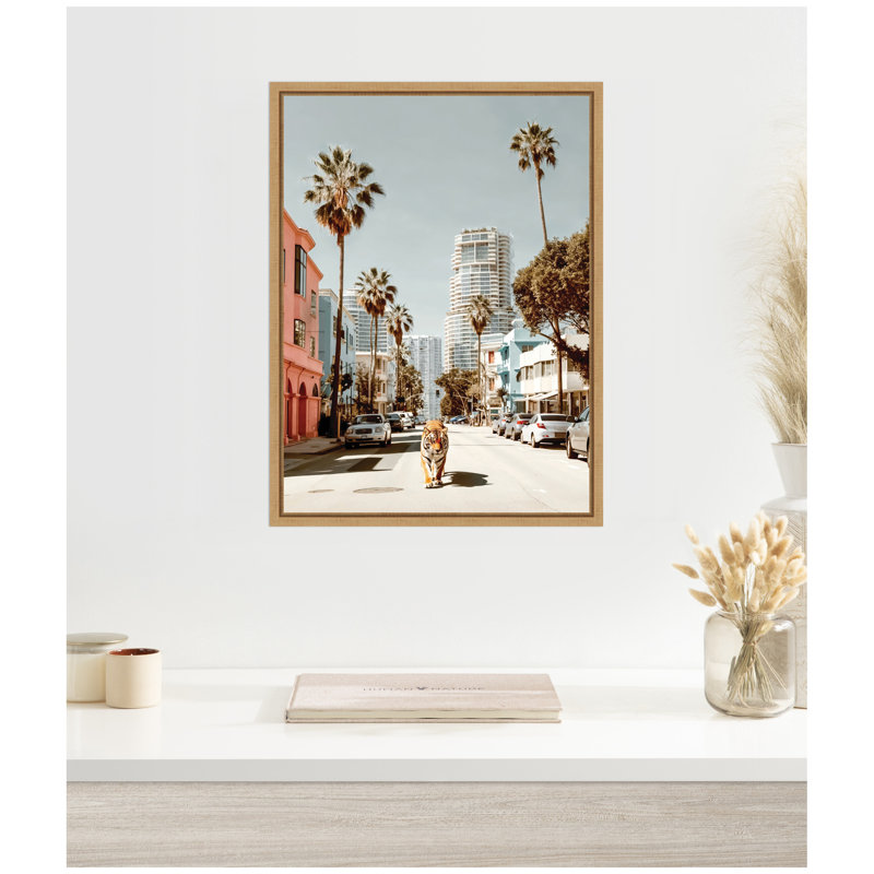 Impression sur toile encadrée, "California California" par Michael Schauer, Tanné, H 24 po x l 18 po