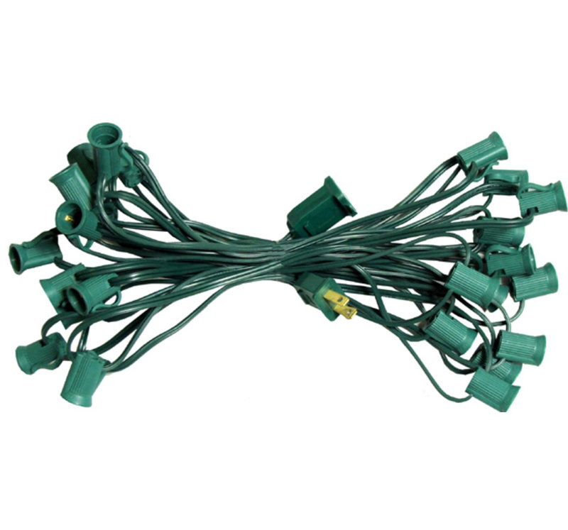 Ensemble de douilles de Noël commerciales C9, H 0,75 po x l 1200 po x P 0,75 po, Vert