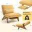 Fauteuil d'appoint sans accoudoirs avec repose-pieds réglable, fauteuil de détente avec dossier réglable, fauteuil de lecture pour salle de lecture, salon, appartement, bureau - jaune-1650005410