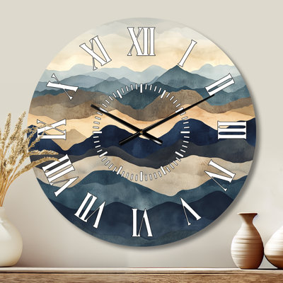 Horloge murale contemporaine en métal Geometric Earth Horizon II