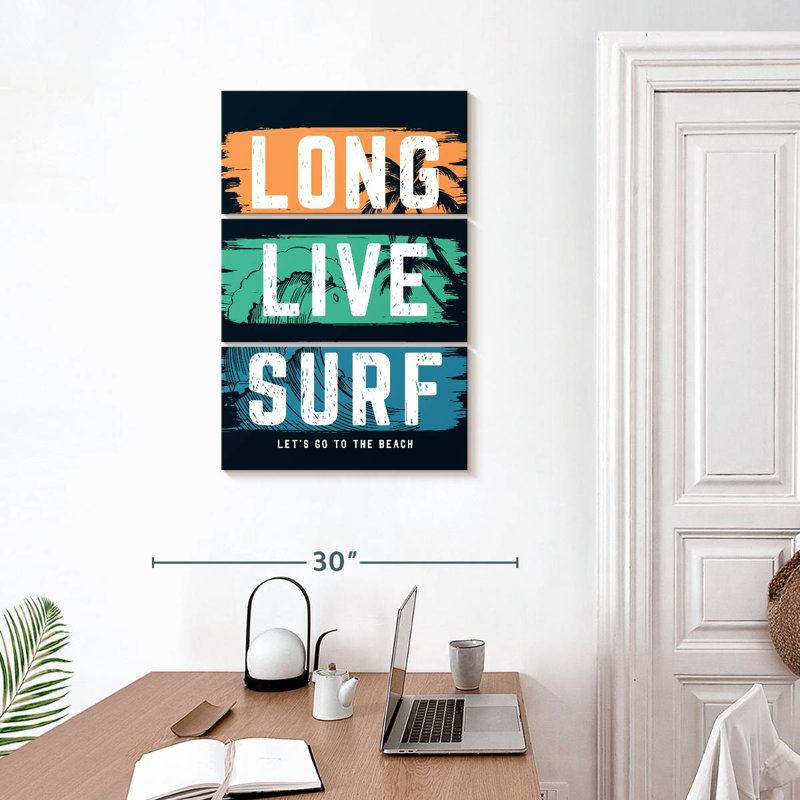 Tergel Long Live Surf, typographie, H 32 po x l 20 po