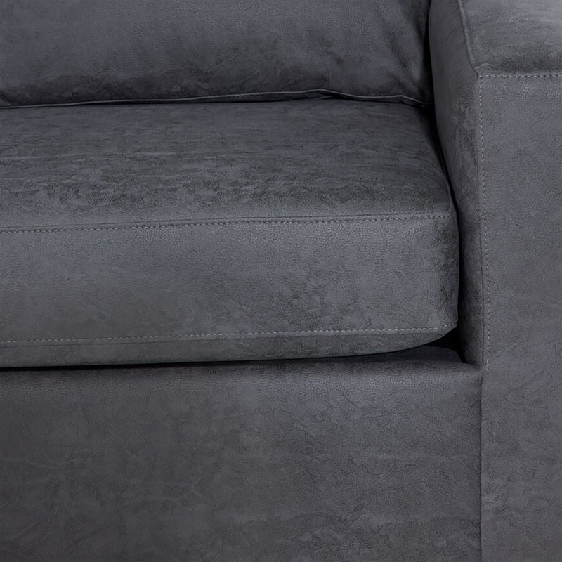 Canapé modulaire en L Alexius, gris (LHF), Orienté à gauche (vu de face), Polyester gris