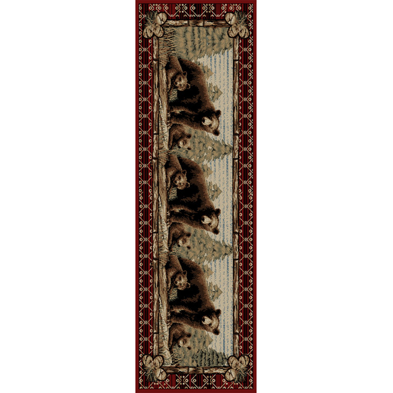 Tapis rouge Chateaux Grizzly, Tapis de couloir 2 pi 3 po x 7 pi 7 po