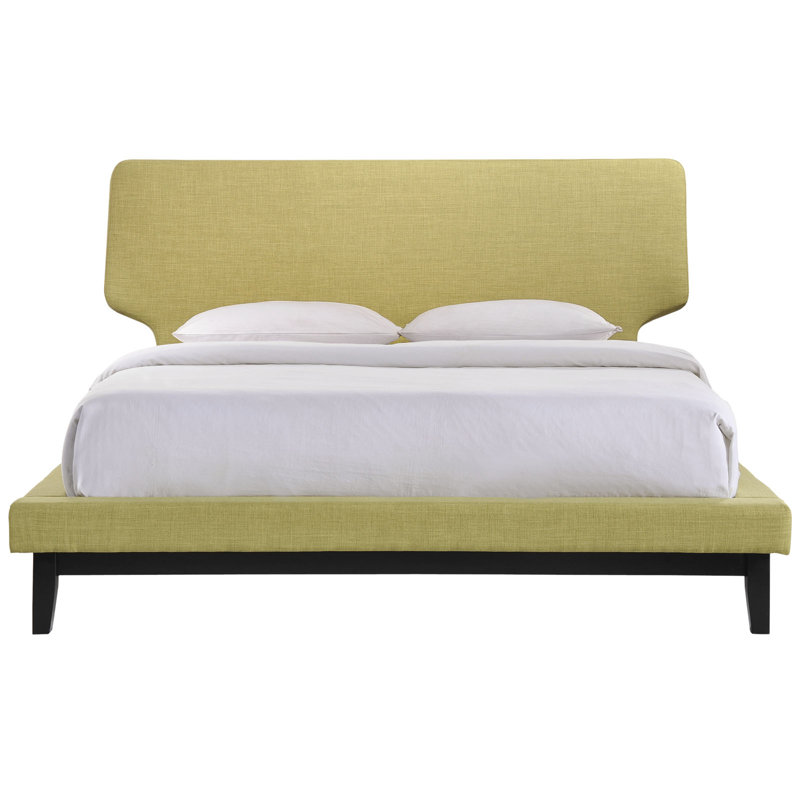 Grand lit plateforme de rangement tapissier, Vert