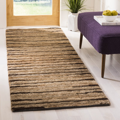 Tapis rayé en jute noué à la main Elaine Organic
