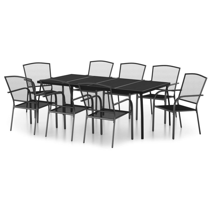 Beckmann Rectangular Outdoor Table Set, 8, 72cm H x 200cm W x 100cm D