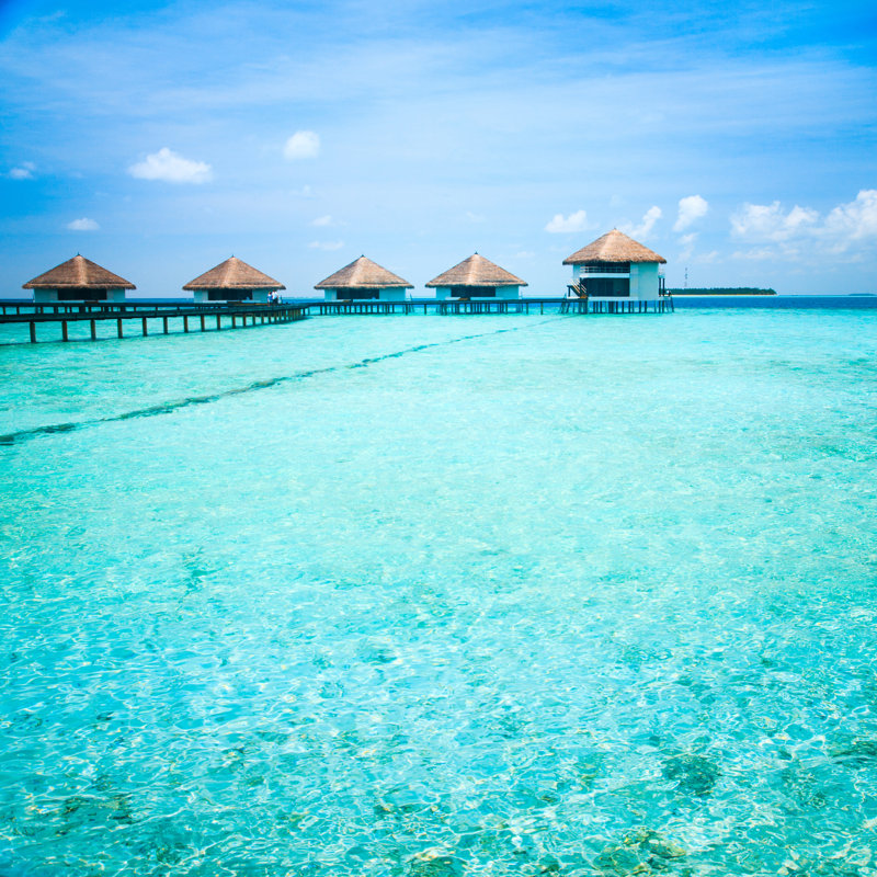 Over Water Bungalow - Wrapped Canvas Print, 51cm H x 51cm W x 3.8cm D