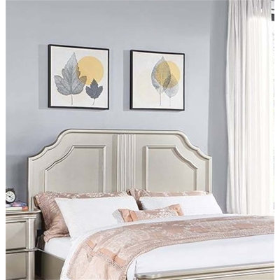 Traditional Style 2-Panel Queen Bed With Elegant Carved Accents And Satin Silver Finish, Perfect For Regal Bedroom Decor