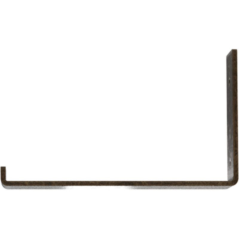 Steel Hanging Shelf Bracket, 7" H x 2" W x 12" D, Antiqued Pale Gold