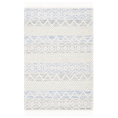 Tapis ivoire / bleu clair Aldeline 875