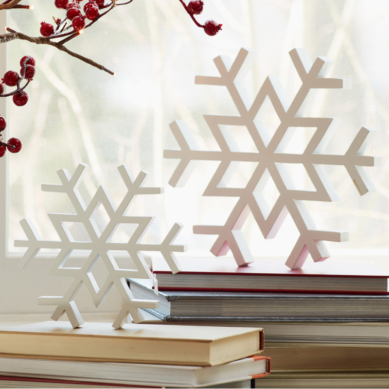 Ensemble de flocons de neige en bois 12 pièces