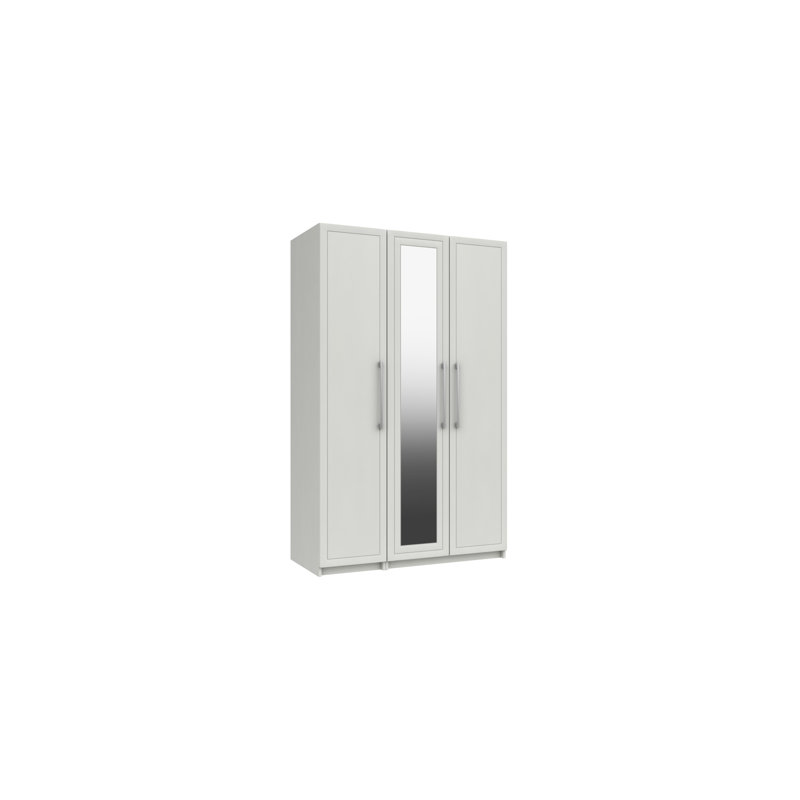 Allenna 3 Door Manufactured Wood Wardrobe, White Gloss